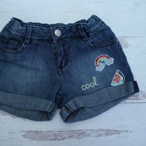 Gymboree blue jean shorts rainbow  watermelon